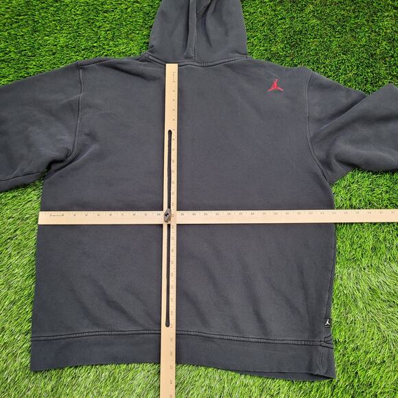 Vintage Air Jordan Terry Hoodie Large 25x27 Baggy Faded Black - Picture 10 of 12